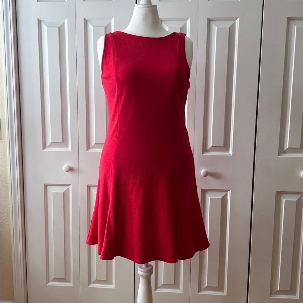 Gap Vibrant Red/Pink sleeveless dress with pleating